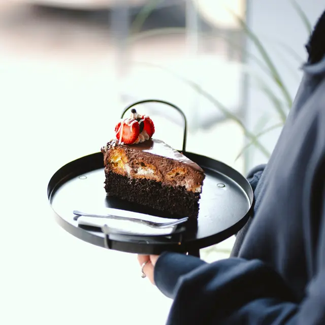 A slice of cake on a plate
